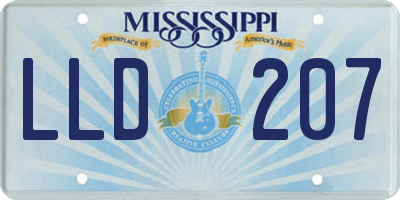 MS license plate LLD207