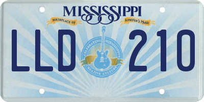 MS license plate LLD210