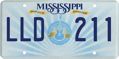 MS license plate LLD211
