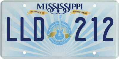 MS license plate LLD212