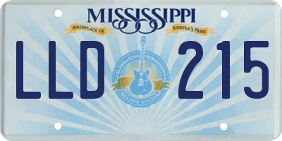 MS license plate LLD215