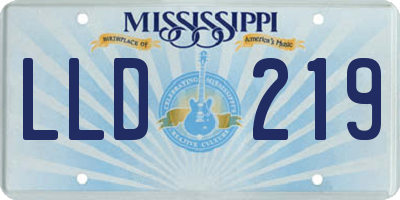 MS license plate LLD219