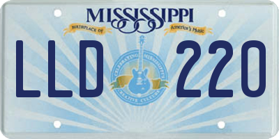 MS license plate LLD220