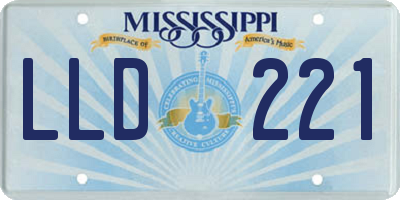 MS license plate LLD221
