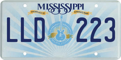 MS license plate LLD223