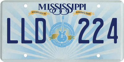 MS license plate LLD224