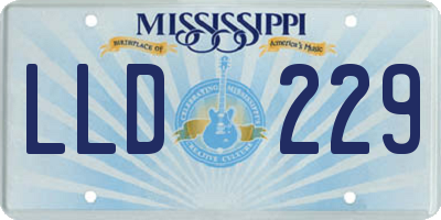 MS license plate LLD229