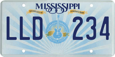MS license plate LLD234