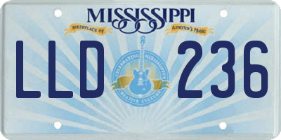 MS license plate LLD236