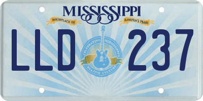 MS license plate LLD237