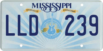 MS license plate LLD239