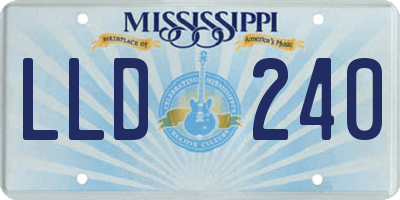 MS license plate LLD240
