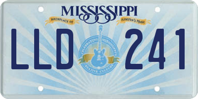 MS license plate LLD241