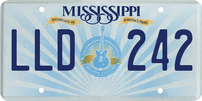MS license plate LLD242
