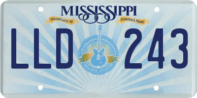 MS license plate LLD243