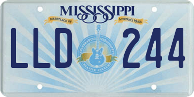 MS license plate LLD244