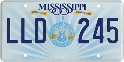 MS license plate LLD245