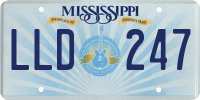 MS license plate LLD247