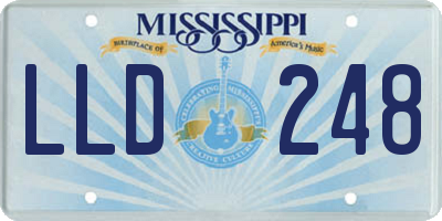 MS license plate LLD248