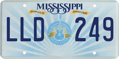 MS license plate LLD249