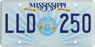 MS license plate LLD250