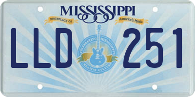 MS license plate LLD251