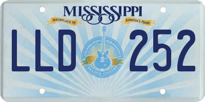 MS license plate LLD252