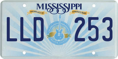 MS license plate LLD253