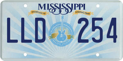 MS license plate LLD254