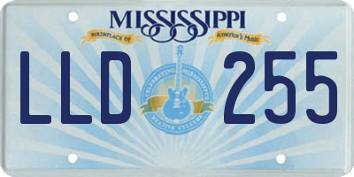 MS license plate LLD255