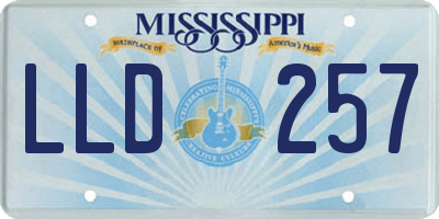 MS license plate LLD257