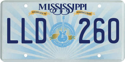 MS license plate LLD260