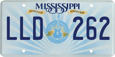 MS license plate LLD262