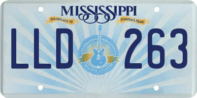 MS license plate LLD263