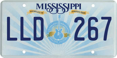 MS license plate LLD267