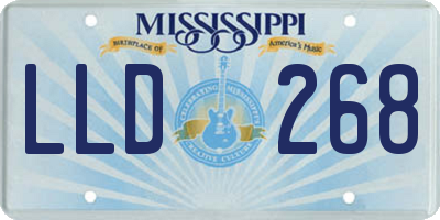 MS license plate LLD268