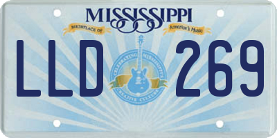MS license plate LLD269
