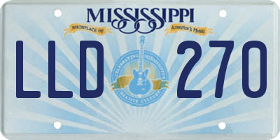 MS license plate LLD270