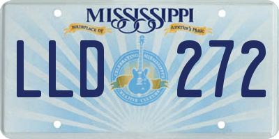 MS license plate LLD272