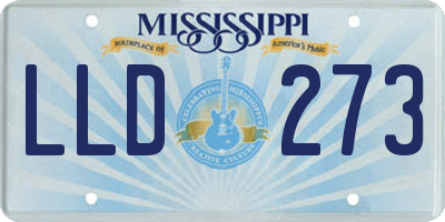 MS license plate LLD273