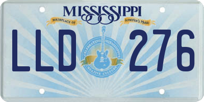 MS license plate LLD276