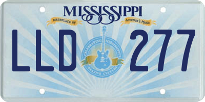 MS license plate LLD277