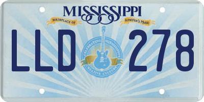 MS license plate LLD278