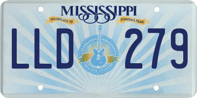MS license plate LLD279