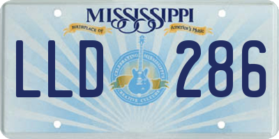 MS license plate LLD286