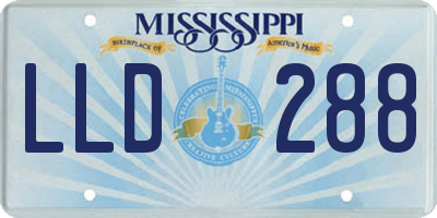MS license plate LLD288