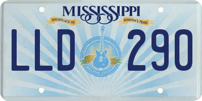 MS license plate LLD290