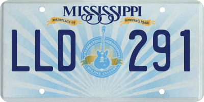 MS license plate LLD291