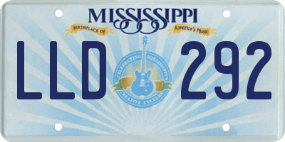 MS license plate LLD292