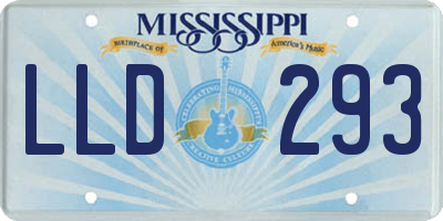 MS license plate LLD293